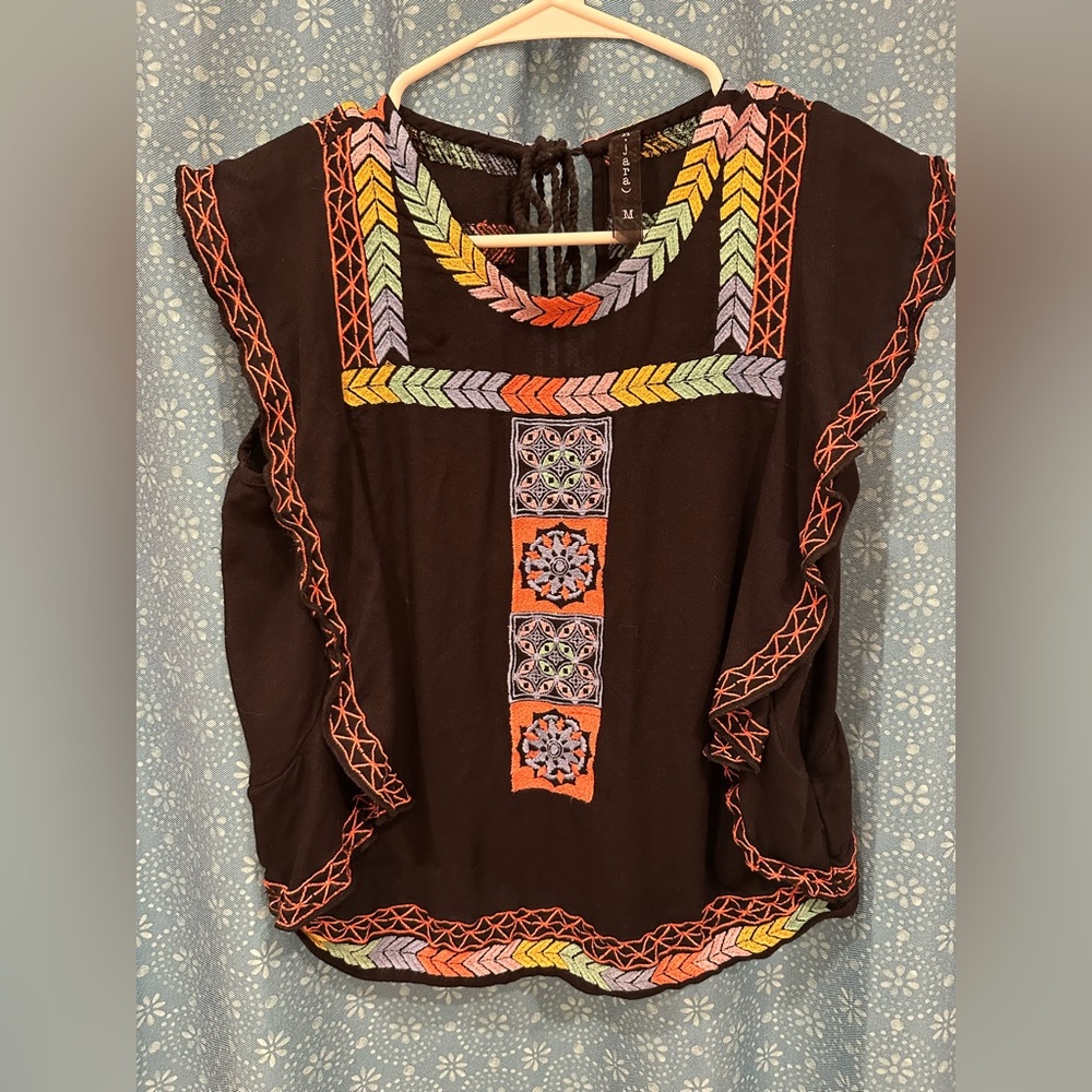 Black Ban Jara embroidered top.